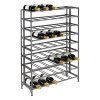 54 Bottle Connoisseurs Deluxe Large Foldable Gray Metal Wine Rack Cellar Storage