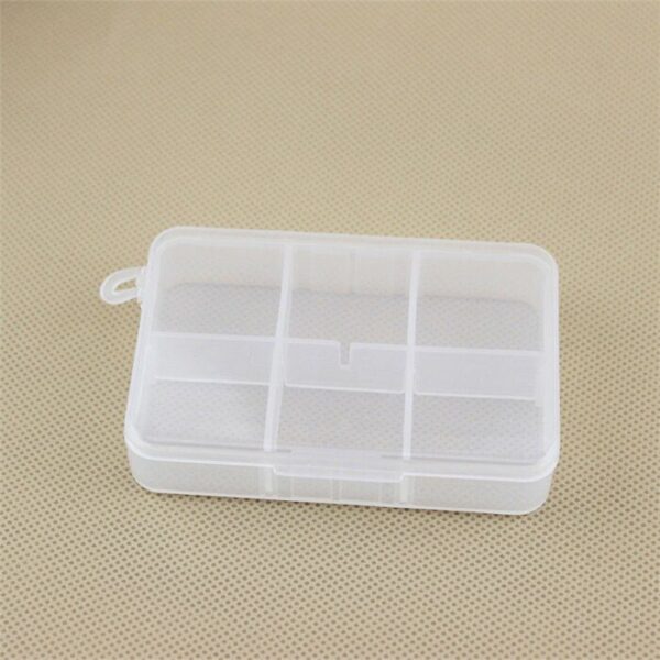Glossy Rectangle Shape 6 Compartment Storage Box with Removable Divider Plastic 6 Lattices Sundries Storage Box Jewelry Box Bins