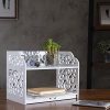 MyGift White Cutout Scrollwork Design Desktop Bookshelf