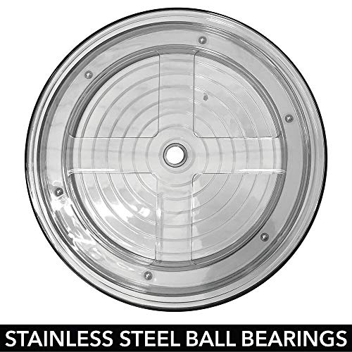 mDesign Plastic Lazy Susan Spinning Food Storage Turntable for Cabinet