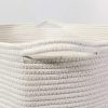 INDRESSME XXXLarge Cotton Rope Basket 21.7" x 21.7" x 13.8" Woven Baby
