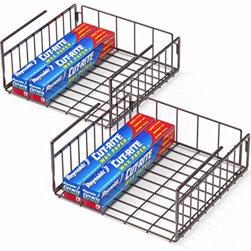 2 Pack - SimpleHouseware Under Shelf Basket, Bronze