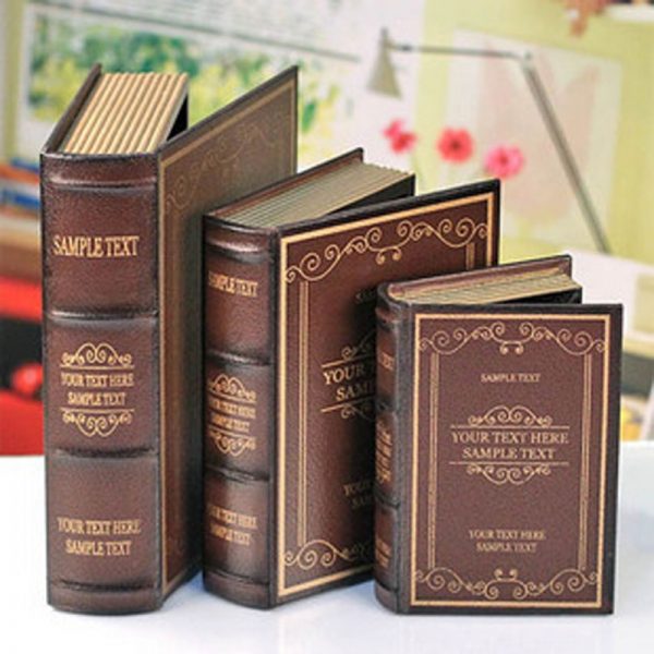 Set of 3 Vintage Wooden Book Storage Boxes – Hidden Décor with Timeless Charm