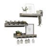 Del Hutson Designs Rustic Handmade Wooden Wall Mounted Three Tiered Wine Rack 24" (Grey)
