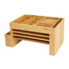 Bamboo Desk File Organizer - Streamlined Storage for Office and Home Essentials