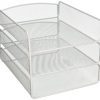 Safco Products Onyx Mesh 3 Tray Desktop Organizer 3271WH, White Powder Coat Finish, Durable Steel Mesh Construction