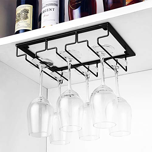 DEFWAY Wine Glass Rack - Under Cabinet Stemware Wine Glass Holder Glasses