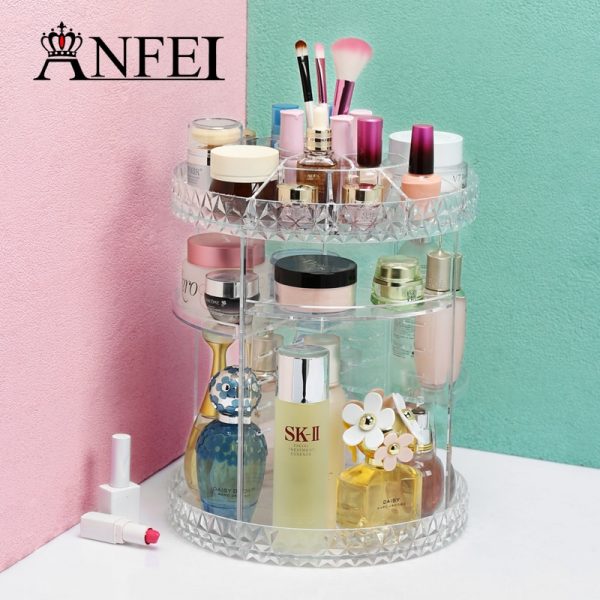 360-degree rotating multi-functional acrylic cosmetic storage box simple