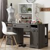 South Shore Artwork Craft Table with Storage, Gray Maple