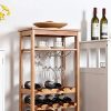 COSTWAY Bamboo Wine Rack Countertop Bottle Storage Free Standing