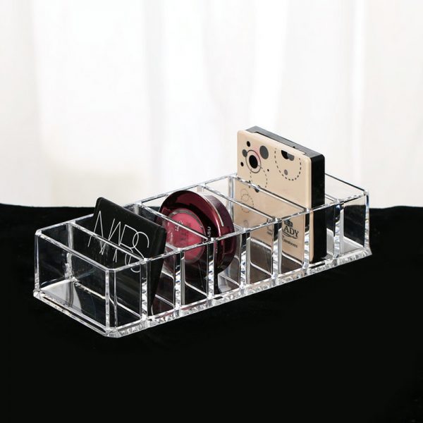 Fashion Clear Acrylic 8 Slots Cosmetic Organizer Powder Storage Box Household