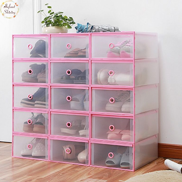 4PCS Shoes Wrapped Plastic Storage Box Drawer Type Transparent Plastic Shoes Box Drawer Storage