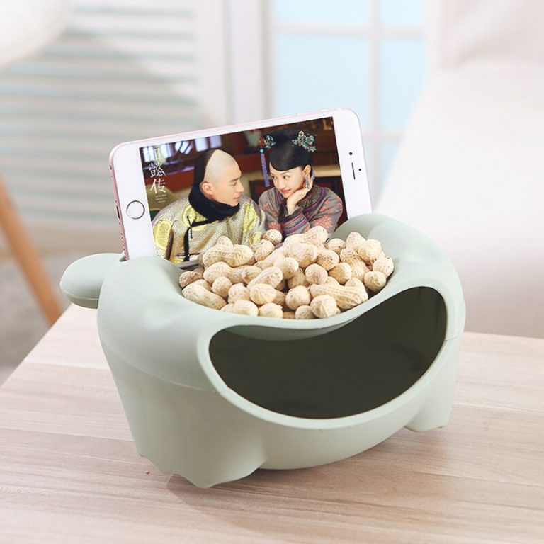 Food Snack Storage Boxes Office Desktop Double-layer Round Fruit Seeds Organizer Mobile Phone Holder Home Accessories Supplies