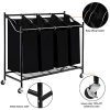 Blissun 4 Section Rolling Laundry Hamper Sorter Cart, with Removable Bags