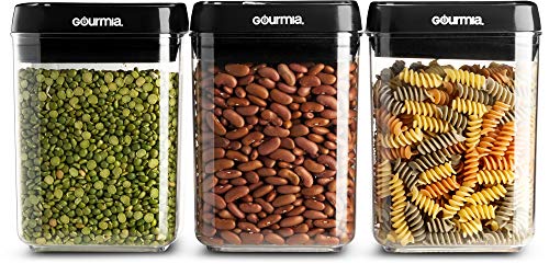 Gourmia Airtight Food Storage Containers - 3 Pack, 1.7 Liter Stackable Clear Organizers with Airtight Lids - Keep Dry Goods Fresh and Preserved