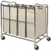 Simplehouseware 4-Bag Heavy Duty Rolling Laundry Sorter Cart, Chrome