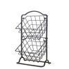 Gourmet Basics by Mikasa 5217596 General Store 2-Tier Metal Mini Countertop Fruit Storage Basket Antique Black