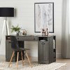 South Shore Artwork Craft Table with Storage, Gray Maple