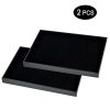 Ginasy Black Velvet Stackable Jewelry Tray Showcase Display(Jewelry Showcase 2PCS)