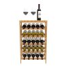 Rustic Wine Rack-Space Saving Free Standing Wine Bottle Holder for Kitchen