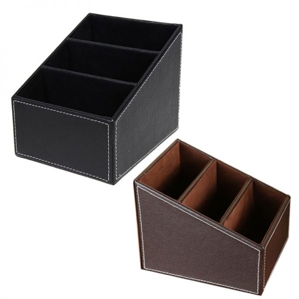 3 Cells Remote Control Holder Makeup Cosmetic Organizer Desk Office