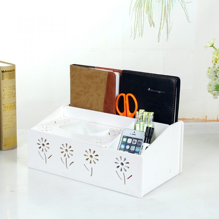 Fashion Desktop Storage Box Multifunctional Pumping Paper Box Remote Control Storage Holder Tissue Box