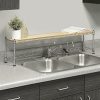 Whitmor Supreme Sink Shelf - Multiuse Organizer - Wood and Chrome