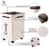 LuxUnik Rolling Laundry Basket, Laundry Basket with Wheels Foldable Waterproof