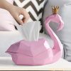 Postmodern Geometric Flamingo Tissue Box – Stylish Resin Tissue Holder for Home & Office