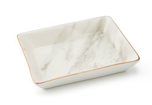 Nordic grey striped marble plate - Ceramic jewelry tray, ring holder, bracelets plate
