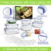 24 Piece Glass Food Storage Containers with Lids + Microwave Covers