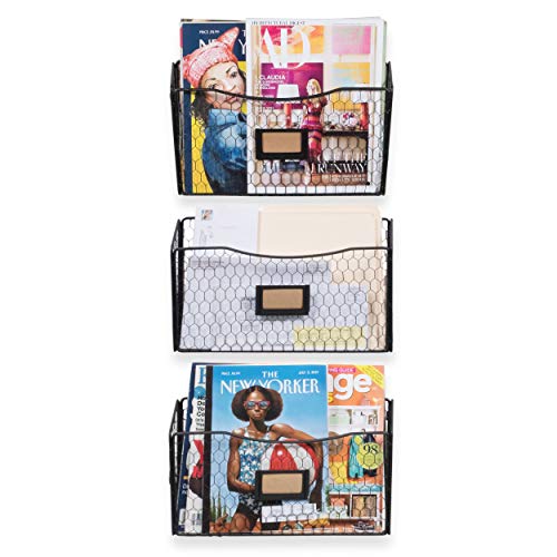 Wall35 Felic Hanging File Holder - Wall Mounted Metal Chicken Wire