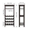 Homfa Bamboo Wine Rack Free Standing Wine Holder Display Shelves
