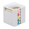 All-in-One Pop-up Note & Roll Sticky Note Dispenser Assorted Index Flag Dispenser Paper Clip Tub Desk Organizer (Light Grey)