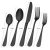 Matte Black Silverware Set , Satin Finish 20-Piece Stainless Steel Flatware Set