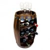 Puzzled Contemporary Barrel Wooden 8 Bottle Wines Rack, Free Standing Fully Assembled Elegant Storage Liquor Display Stackable Decorative Organizer Home Kitchen Countertop Accessory