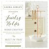Laura Ashley Jewelry Organizer Necklace and Earring Holder for Women