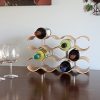 Lily's Home Oak Wave Wine Rack - Elegant Tabletop Wine Storage for 14 Bottles