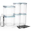Large Size Food Storage Containers 12-Piece Set - Airtight Containers for Sugar, Flour, and More with Bonus Chalkboard Labels!