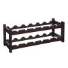 VASAGLE ULWR02BR 12 Wooden Wine Rack 2-Tier Tabletop Bottles Storage