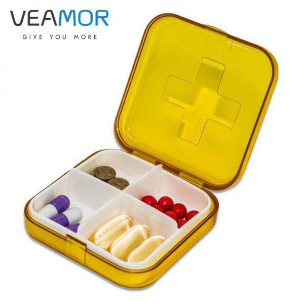 VEAMOR 4pcs/set Mini Medical Kit Storage Boxes Plastic Portable Four/Six