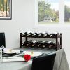 VASAGLE ULWR02BR 12 Wooden Wine Rack 2-Tier Tabletop Bottles Storage