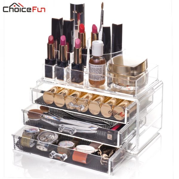 CHOICEFUN Fancy Plastic Stackable Divider Desk Make Up Storage Box
