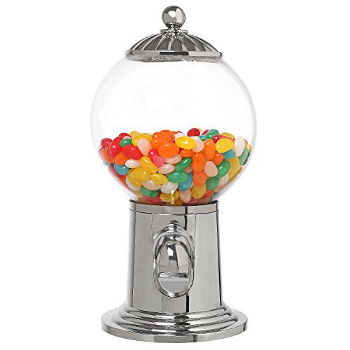 Vintage-Style Gumball Machine with Clear Acrylic Globe and Lever-Action Dispenser for Candy and More
