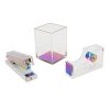 Clear Acrylic Rainbow Stapler | Tape Dispenser Holder | Pen Pencil Holder Stationery Set Colorful Dress Up Home Office School Desk Accessories Supplies Kit (Rainbow)
