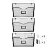 3 Pockets Hanging File Holder Wall Mount Mail Organizer Metal Chicken Wire Magazine Rack with Tag Slot