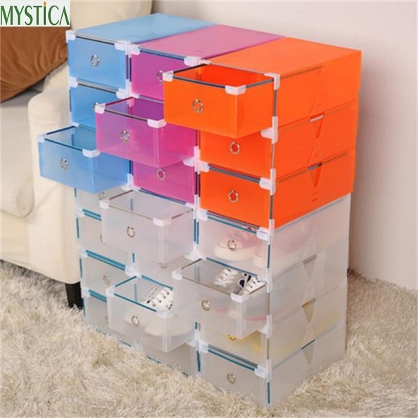 NEW5PCS Eco-Friendly Shoe Storage Box Case Transparent Plastic Storage Box
