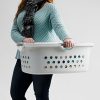 IRIS USA, Inc. HLB-1 Comfort Carry Laundry Basket, White, 3 Pack
