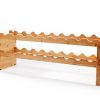 Mosa Natural Bamboo 18 Bottle Wine Rack (33.5" X 9.4" X 11.5"), Wood Wine Rack Wine Accessories Wooden Free Standing Countertop Stackable Wine Storage Shelf