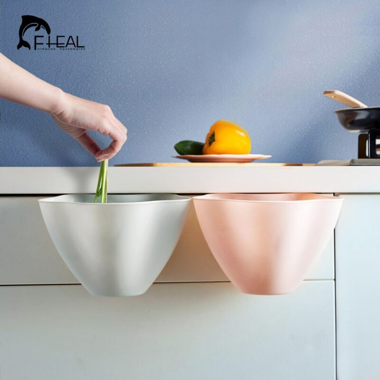 FHEAL Multifunction Kitchen Cupboard Door Hanging Garbage Cans Desktop Rubbish Organize Container Debris Trash Bins Storage Box